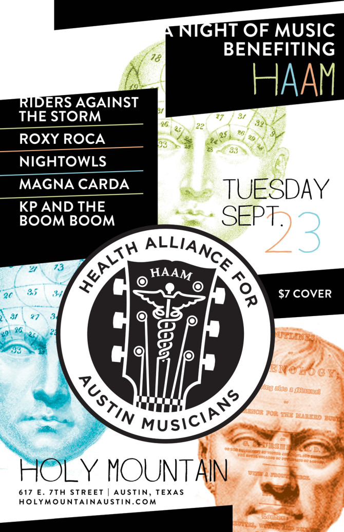 HAAM Benefit Day at Holy Mountain Tue 9/23 with Riders Against the Storm, ROXY ROCA, The Nightowls, Magna Carda, and KP and The Boom Boom