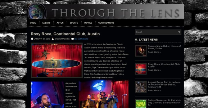 Feature in Through The Lens Magazine on 2015-01-24 Continental Club Show