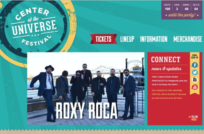 ROXY ROCA at Center of the Universe Festival in Tulsa, OK Sat 7/25