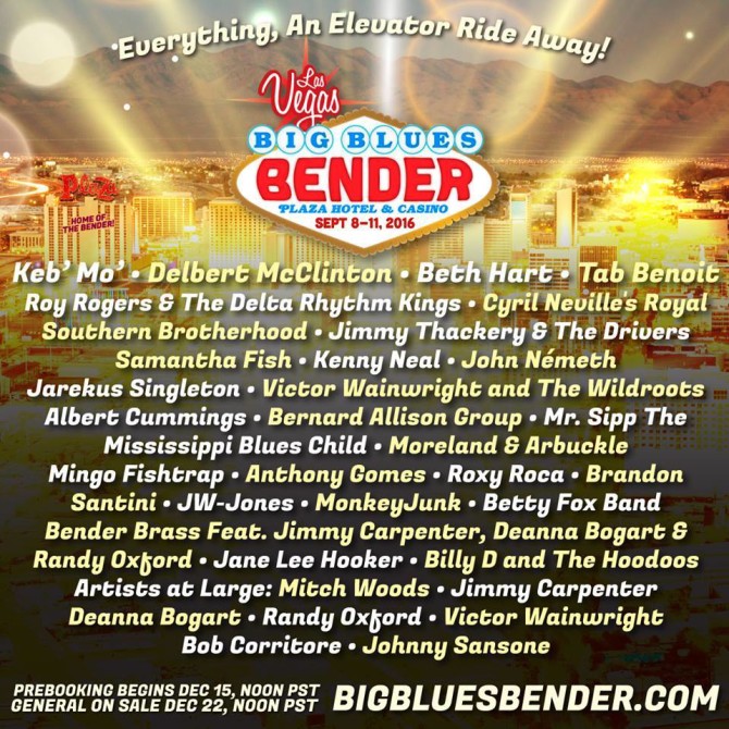 Lineup Announcement for Big Blues Bender 2016 in Las Vegas